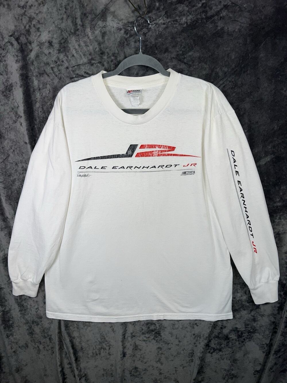 Vintage Dale Earnhardt Jr NASCAR Long Sleeve Shirt White L Chase Authentics